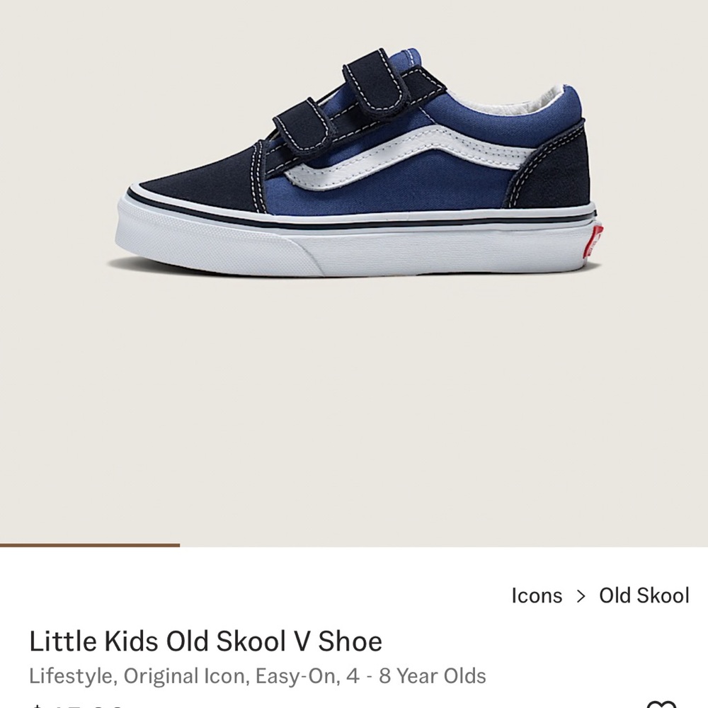 Vans Kids Old Skool V Blue Sneakers NWOT